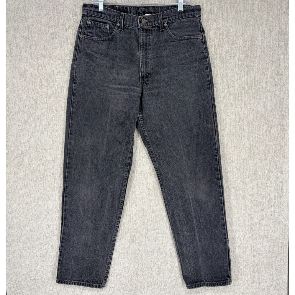 Levis 550 Relaxed‎ Fit Jeans Men 36x32 Black Denim Cotton USA Tapered Leg 90s 96